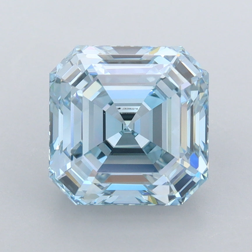 2.55 Carat Asscher Shaped, Ideal Cut, VVS2 Clarity, IGI Certified Lab Grown Diamond