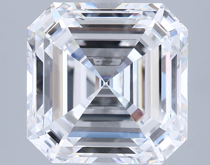 2.54 Carat Asscher Shaped, Excellent Cut, E Color, VVS1 Clarity, IGI Certified Lab Grown Diamond