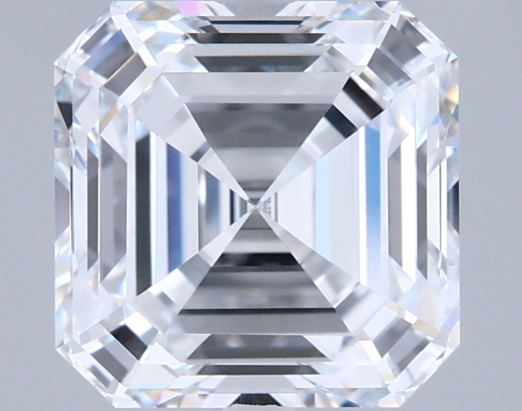 2.68 Carat Asscher Shaped, Ideal Cut, E Color, VVS1 Clarity, IGI Certified Lab Grown Diamond