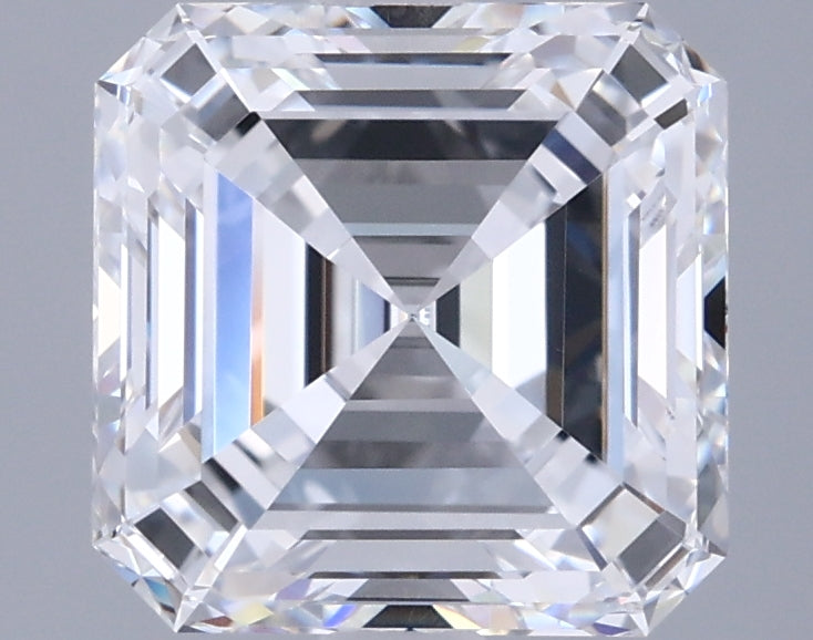 2.55 Carat Asscher Shaped, Ideal Cut, D Color, VVS1 Clarity, IGI Certified Lab Grown Diamond