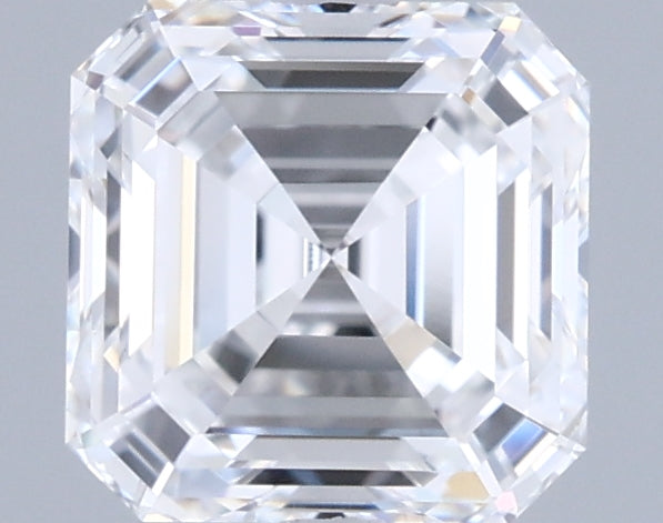 1.28 Carat Asscher Shaped, Ideal Cut, E Color, FL Clarity, IGI Certified Lab Grown Diamond