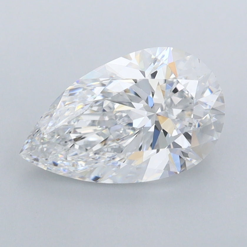 1.52 Carat Pear Shaped, Excellent Cut, D Color, IF Clarity, IGI Certified Lab Grown Diamond