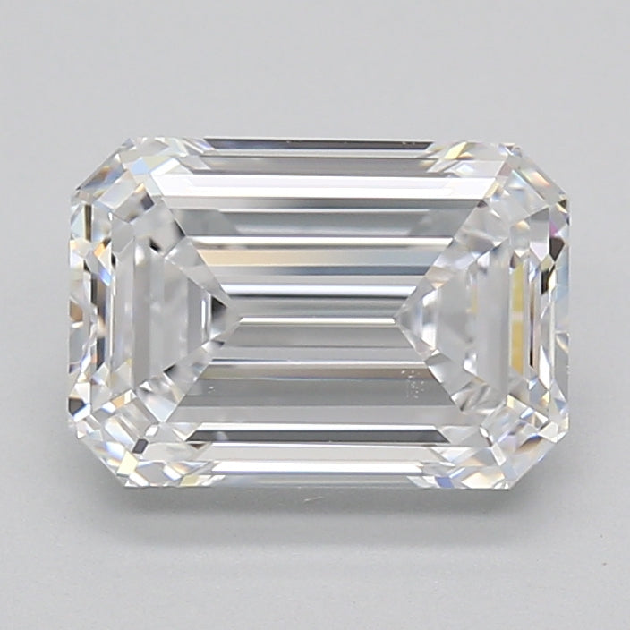 2.95 Carat Emerald Shaped, Ideal Cut, D Color, VVS1 Clarity, IGI Certified Lab Grown Diamond