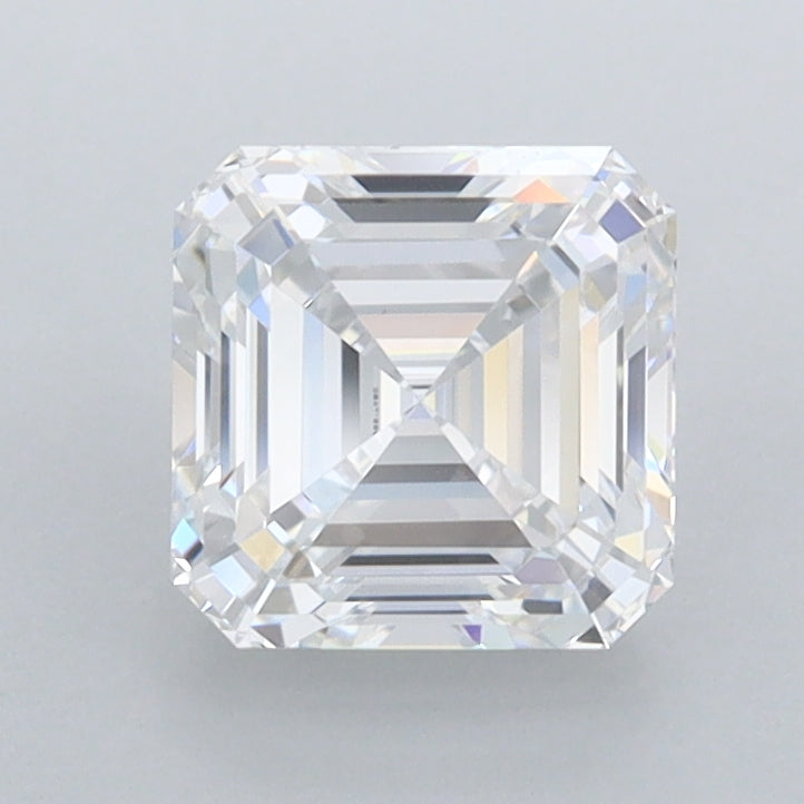 1.55 Carat Asscher Shaped, Ideal Cut, D Color, FL Clarity, IGI Certified Lab Grown Diamond