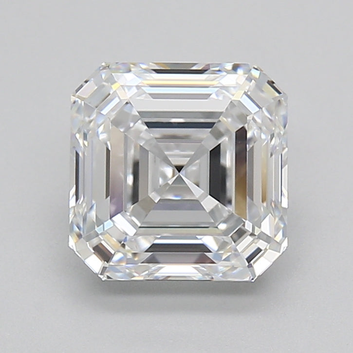 2.85 Carat Asscher Shaped, Ideal Cut, D Color, VVS1 Clarity, IGI Certified Lab Grown Diamond