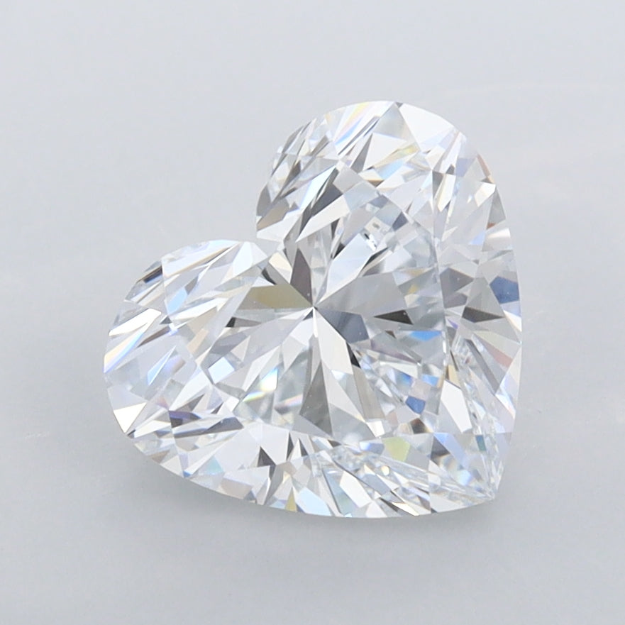 2.12 Carat Heart Shaped, Ideal Cut, D Color, FL Clarity, IGI Certified Lab Grown Diamond