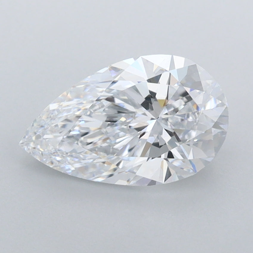 1.40 Carat Pear Shaped, Ideal Cut, D Color, FL Clarity, IGI Certified Lab Grown Diamond