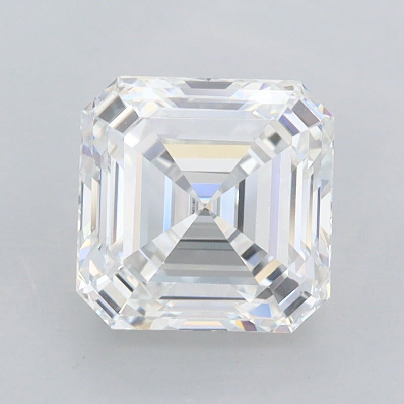 1.72 Carat Asscher Shaped, Ideal Cut, D Color, FL Clarity, IGI Certified Lab Grown Diamond