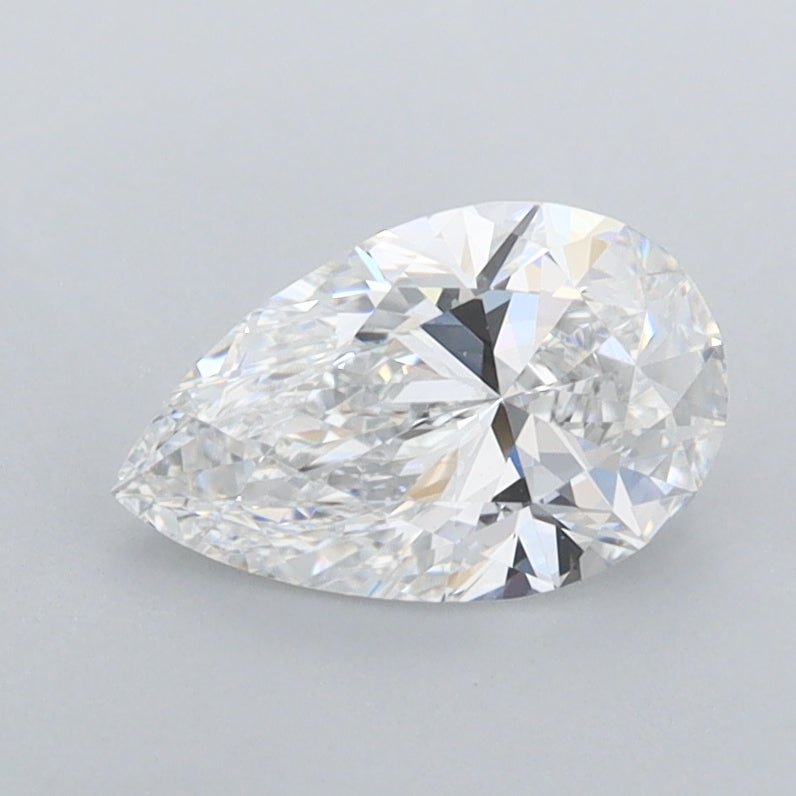 1.00 Carat Pear Shaped, Excellent Cut, D Color, FL Clarity, IGI Certified Lab Grown Diamond