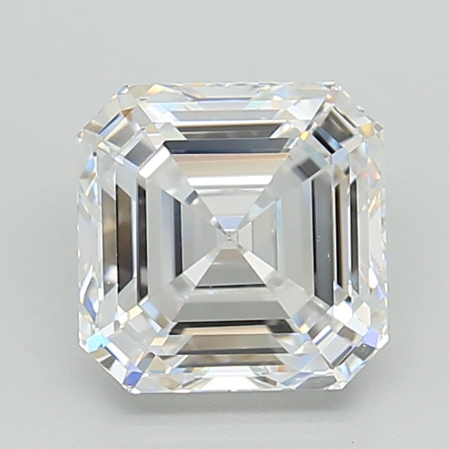 2.54 Carat Asscher Shaped, Ideal Cut, D Color, VVS1 Clarity, IGI Certified Lab Grown Diamond