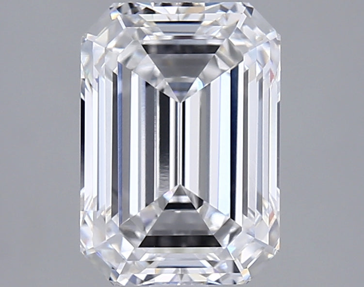 2.10 Carat Emerald Shaped, Ideal Cut, E Color, VVS1 Clarity, IGI Certified Lab Grown Diamond