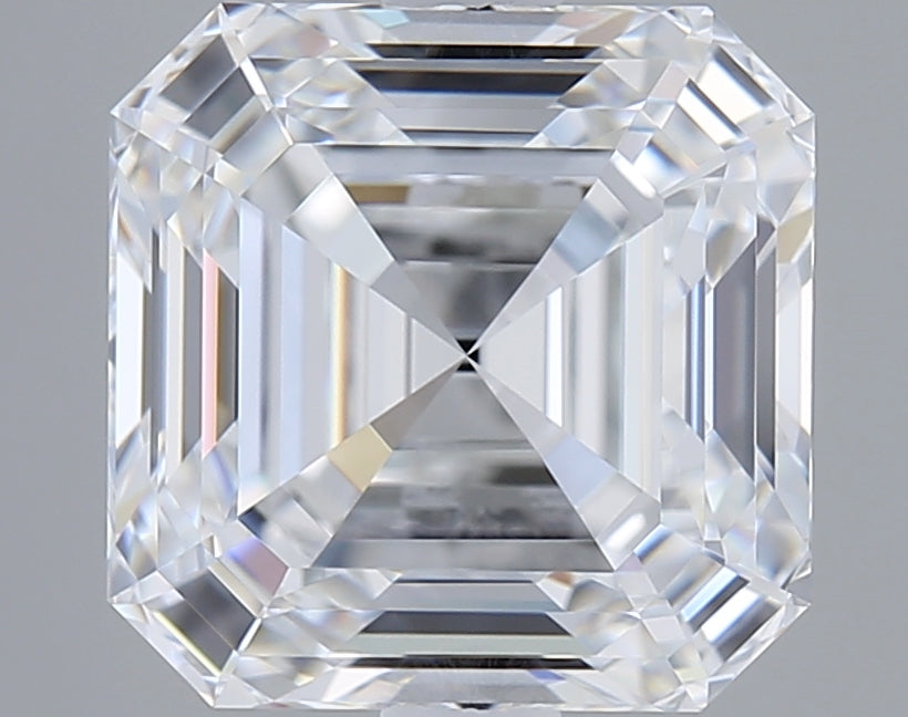 2.84 Carat Asscher Shaped, Ideal Cut, E Color, VVS1 Clarity, IGI Certified Lab Grown Diamond