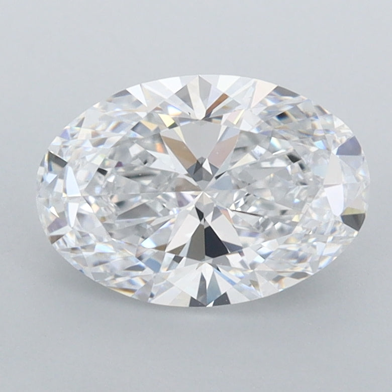 1.54 Carat Oval Shaped, Ideal Cut, D Color, FL Clarity, IGI Certified Lab Grown Diamond
