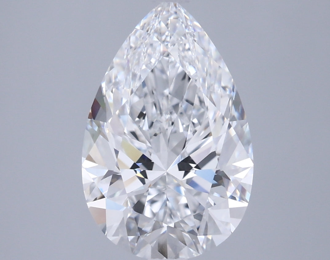 2.65 Carat Pear Shaped, Ideal Cut, D Color, VVS1 Clarity, IGI Certified Lab Grown Diamond