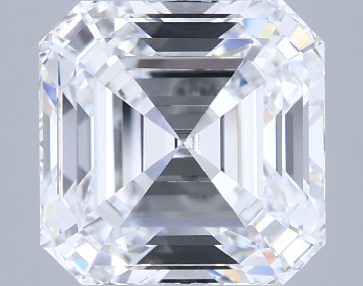 2.96 Carat Asscher Shaped, Ideal Cut, D Color, VVS1 Clarity, IGI Certified Lab Grown Diamond