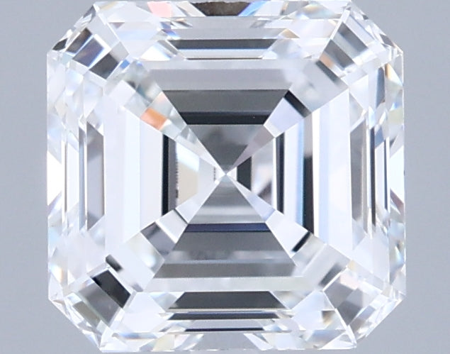 2.06 Carat Asscher Shaped, Ideal Cut, E Color, VVS1 Clarity, IGI Certified Lab Grown Diamond