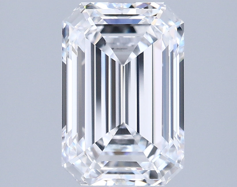 2.12 Carat Emerald Shaped, Ideal Cut, D Color, VVS1 Clarity, IGI Certified Lab Grown Diamond