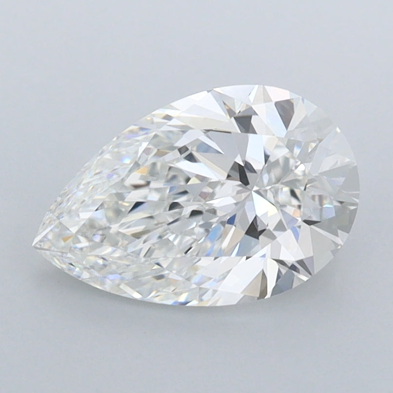 1.43 Carat Pear Shaped, Ideal Cut, E Color, FL Clarity, IGI Certified Lab Grown Diamond