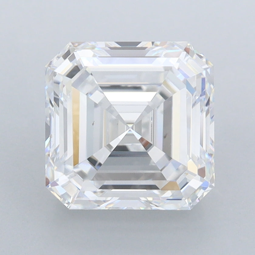 2.74 Carat Asscher Shaped, Excellent Cut, D Color, FL Clarity, IGI Certified Lab Grown Diamond