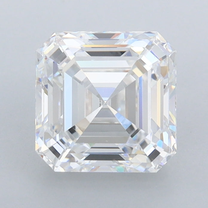 1.73 Carat Asscher Shaped, Ideal Cut, D Color, FL Clarity, IGI Certified Lab Grown Diamond