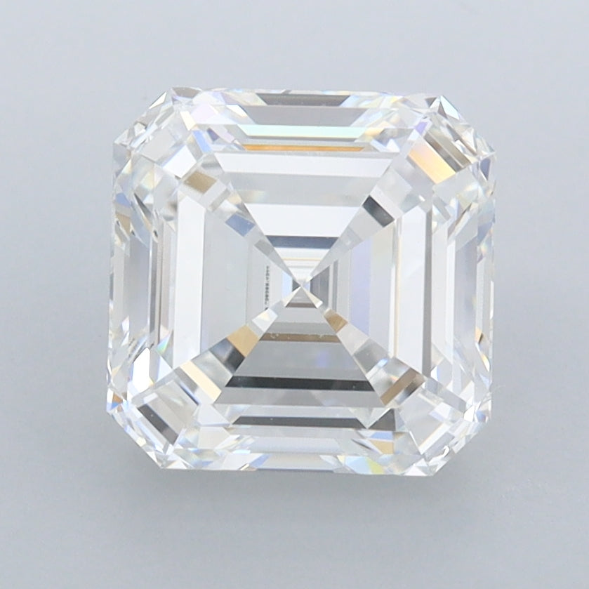 2.50 Carat Asscher Shaped, Ideal Cut, E Color, FL Clarity, IGI Certified Lab Grown Diamond