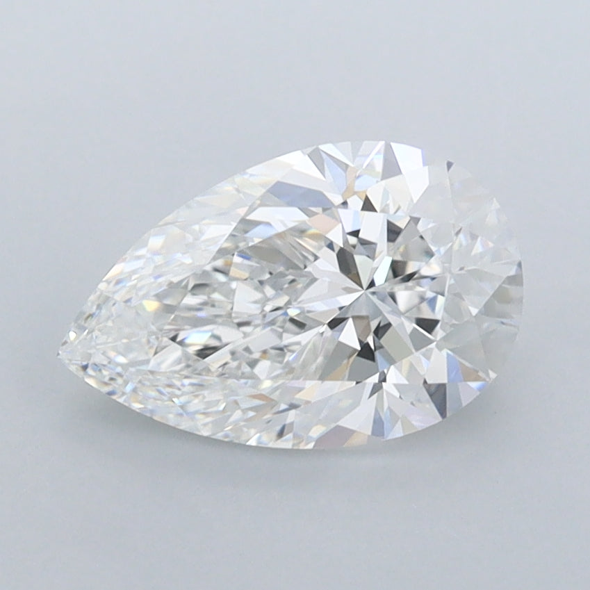 1.36 Carat Pear Shaped, Ideal Cut, D Color, FL Clarity, IGI Certified Lab Grown Diamond