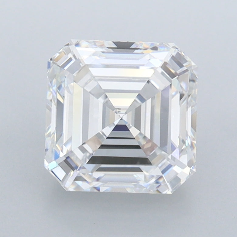 2.01 Carat Asscher Shaped, Ideal Cut, E Color, FL Clarity, IGI Certified Lab Grown Diamond