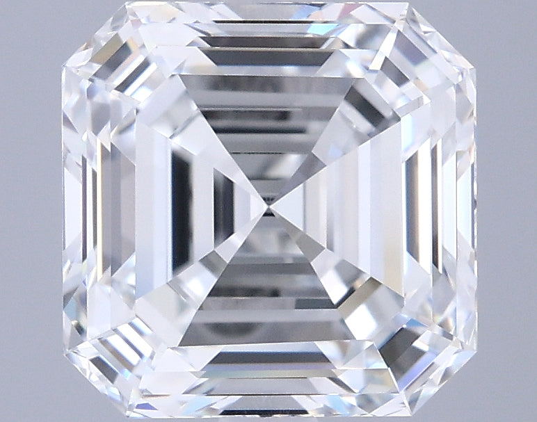 3.04 Carat Asscher Shaped, Ideal Cut, E Color, VVS1 Clarity, IGI Certified Lab Grown Diamond