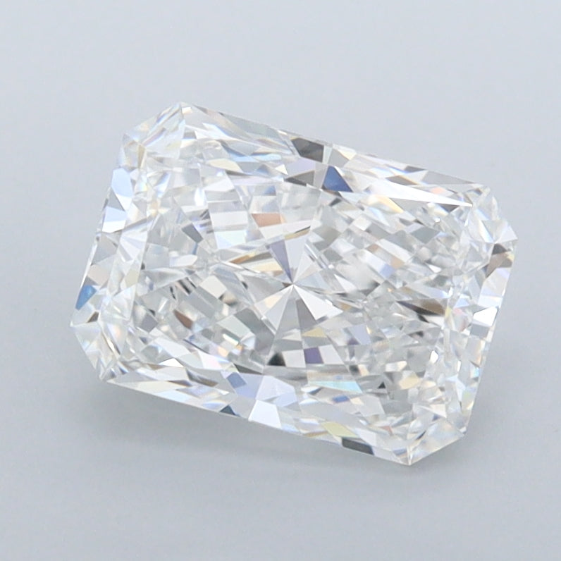 1.52 Carat Radiant Shaped, Ideal Cut, D Color, VVS1 Clarity, IGI Certified Lab Grown Diamond