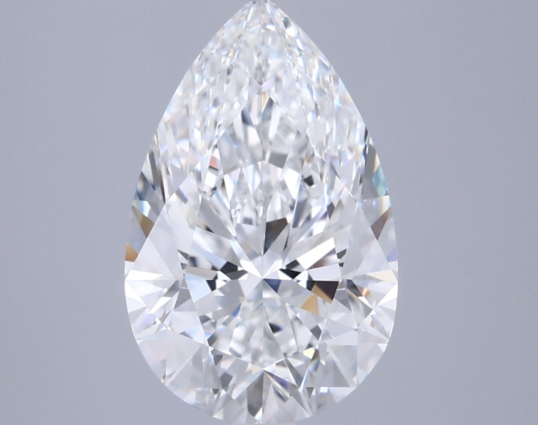 2.92 Carat Pear Shaped, Excellent Cut, E Color, FL Clarity, IGI Certified Lab Grown Diamond