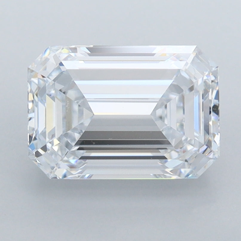 2.42 Carat Emerald Shaped, Ideal Cut, F Color, FL Clarity, IGI Certified Lab Grown Diamond
