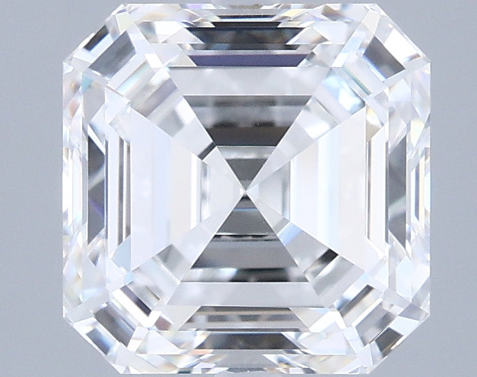 2.50 Carat Asscher Shaped, Ideal Cut, E Color, VVS1 Clarity, IGI Certified Lab Grown Diamond
