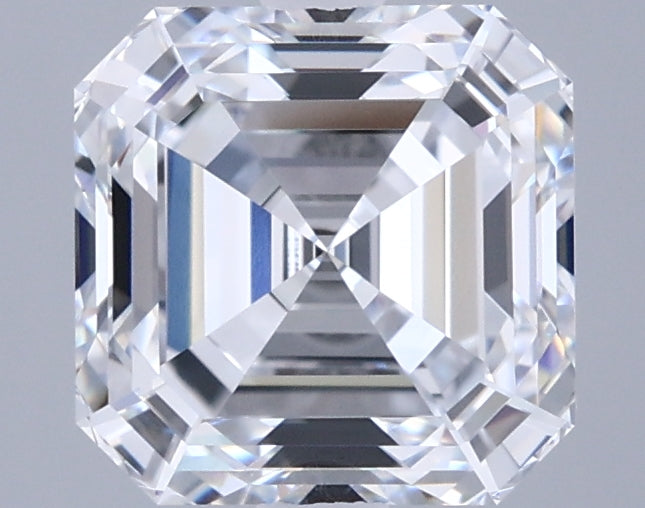 2.44 Carat Asscher Shaped, Ideal Cut, E Color, VVS1 Clarity, IGI Certified Lab Grown Diamond