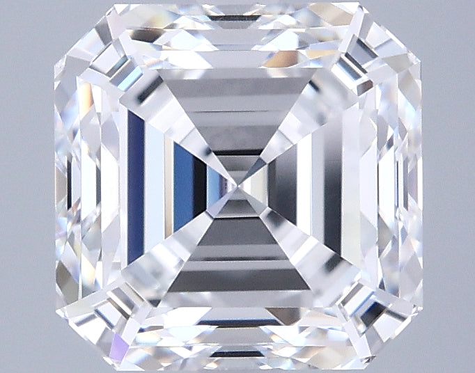 3.08 Carat Asscher Shaped, Excellent Cut, E Color, VVS1 Clarity, IGI Certified Lab Grown Diamond