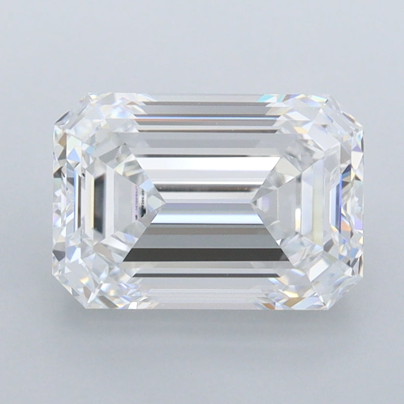 2.21 Carat Emerald Shaped, Ideal Cut, D Color, FL Clarity, IGI Certified Lab Grown Diamond