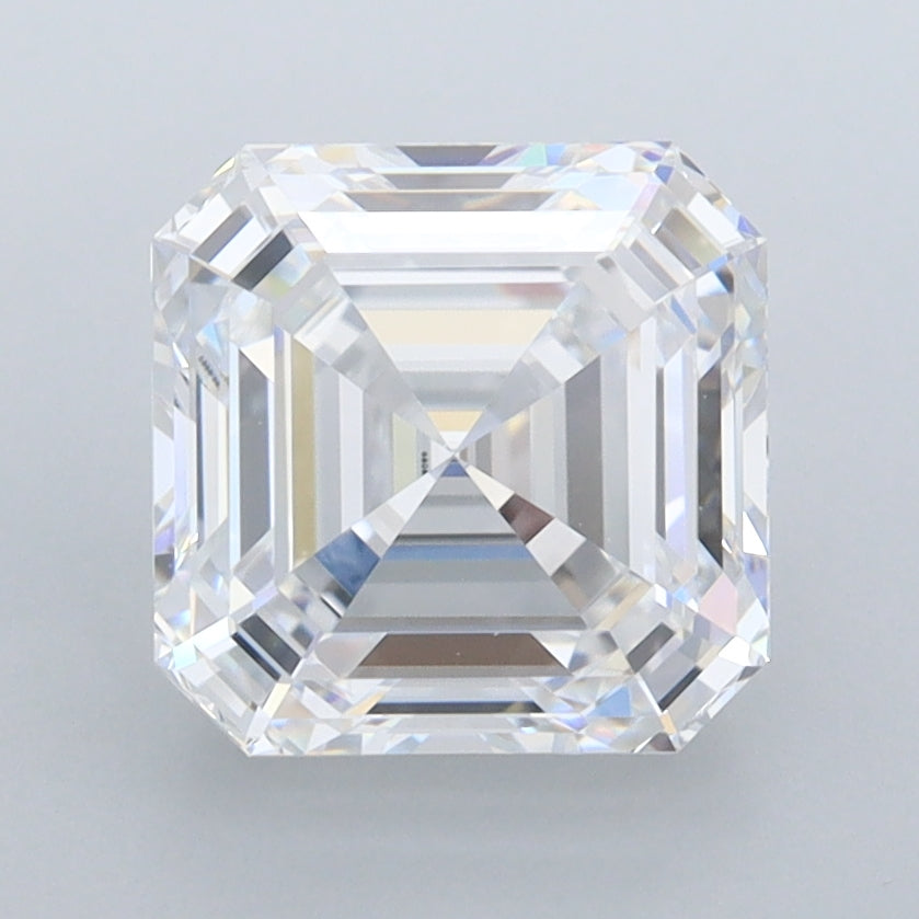 2.79 Carat Asscher Shaped, Ideal Cut, D Color, FL Clarity, IGI Certified Lab Grown Diamond