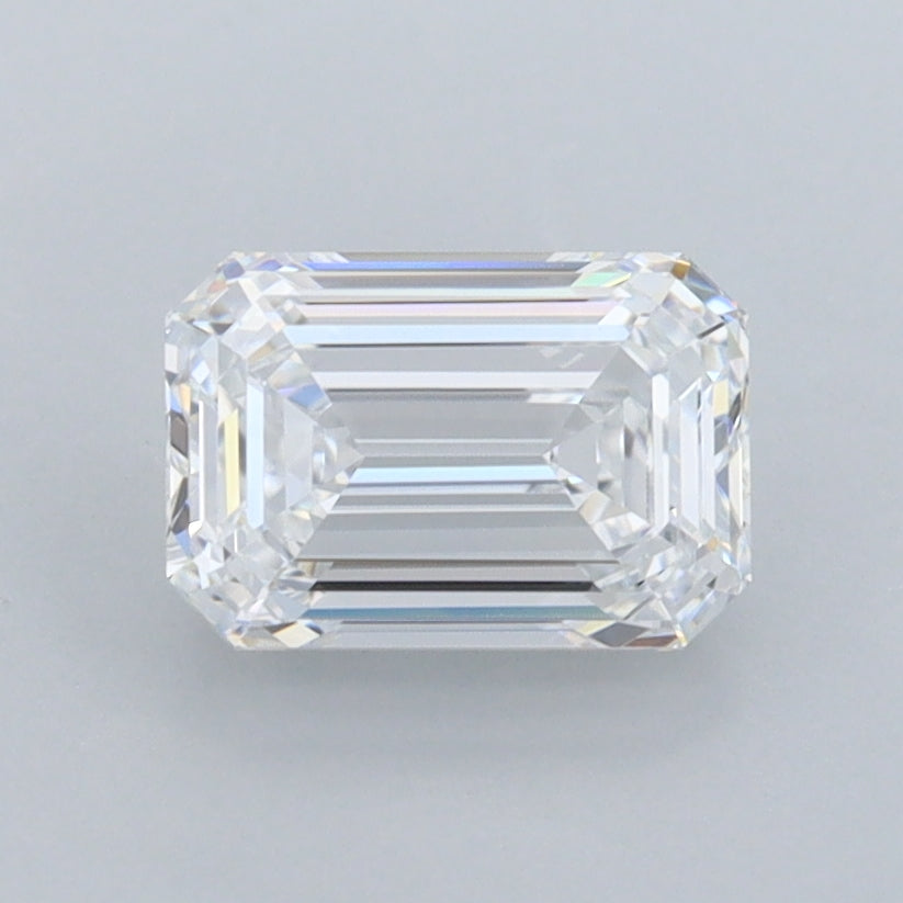 1.31 Carat Emerald Shaped, Ideal Cut, D Color, FL Clarity, IGI Certified Lab Grown Diamond