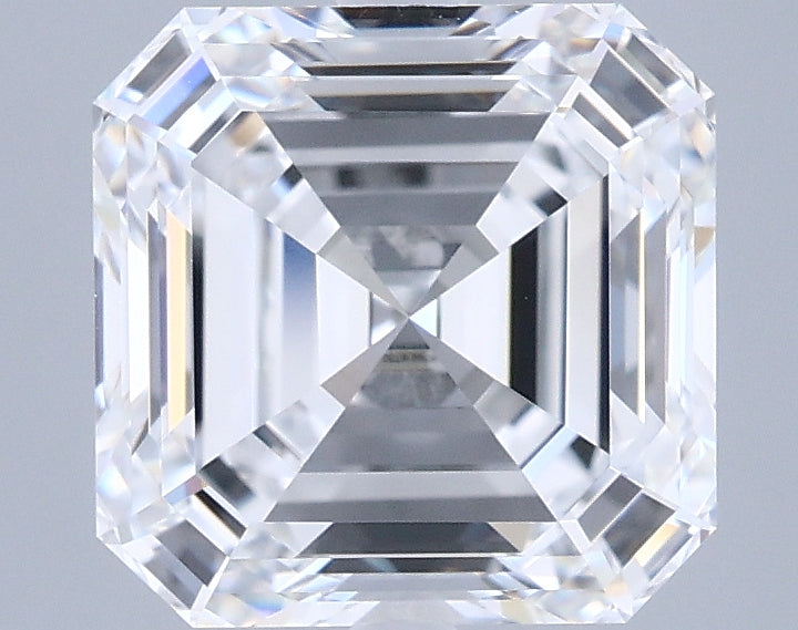 2.66 Carat Asscher Shaped, Ideal Cut, E Color, VVS1 Clarity, IGI Certified Lab Grown Diamond