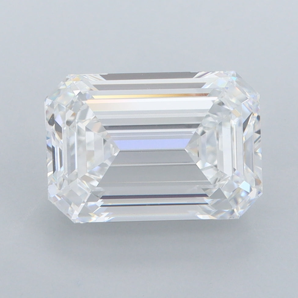 3.02 Carat Emerald Shaped, Ideal Cut, D Color, FL Clarity, IGI Certified Lab Grown Diamond