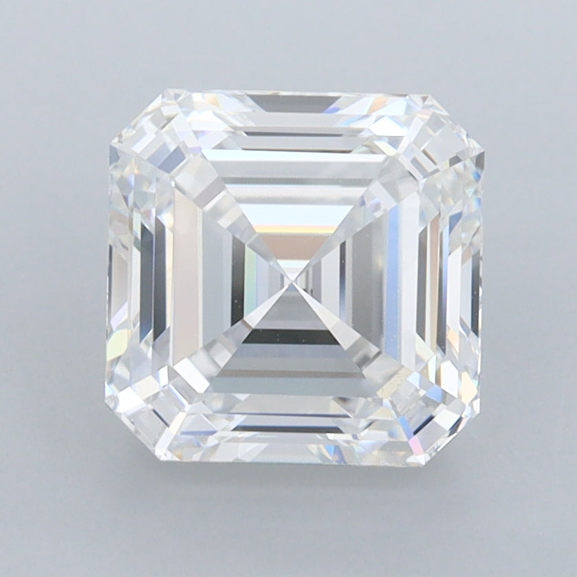 2.54 Carat Asscher Shaped, Ideal Cut, D Color, VVS1 Clarity, IGI Certified Lab Grown Diamond
