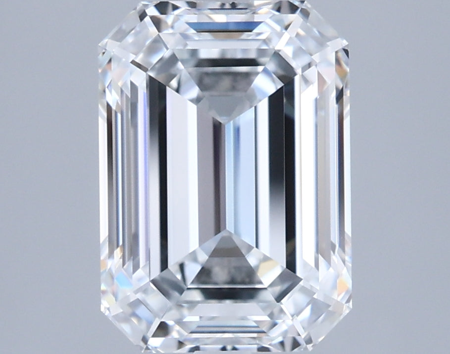 2.76 Carat Emerald Shaped, Ideal Cut, F Color, VVS1 Clarity, IGI Certified Lab Grown Diamond