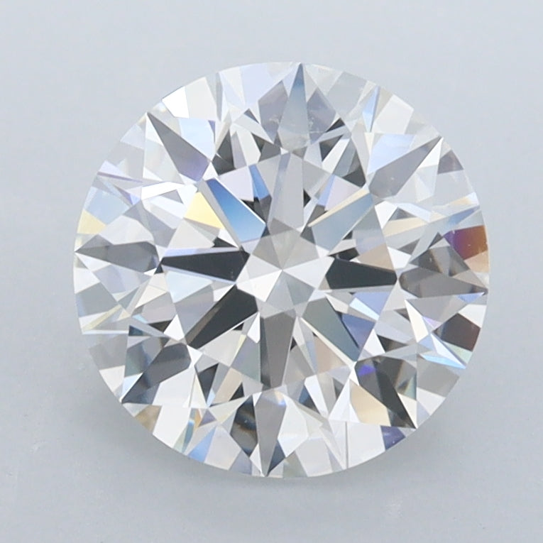 2.10 Carat Round Shaped, D Color, VVS2 Clarity, GCAL Certified Lab Grown Diamond