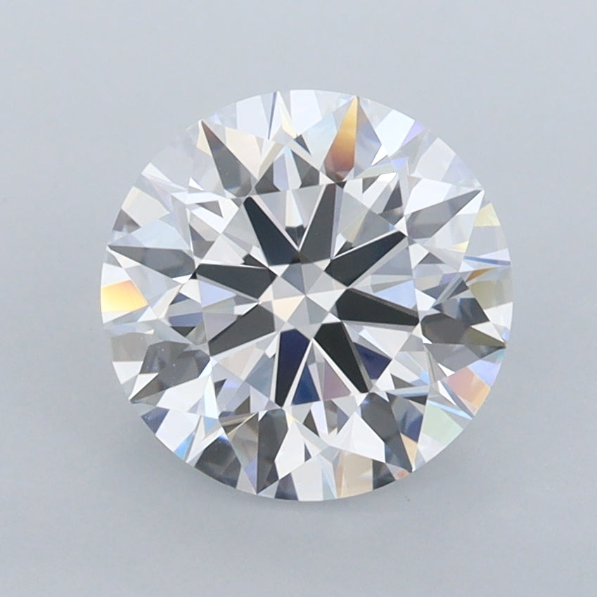 2.10 Carat Round Shaped, E Color, VVS1 Clarity, GCAL Certified Lab Grown Diamond