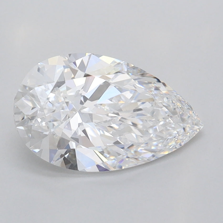 1.37 Carat Pear Shaped, Ideal Cut, D Color, FL Clarity, IGI Certified Lab Grown Diamond