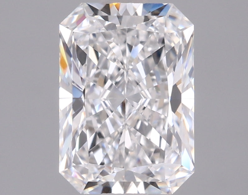 1.61 Carat Radiant Shaped, Ideal Cut, D Color, VVS2 Clarity, IGI Certified Lab Grown Diamond
