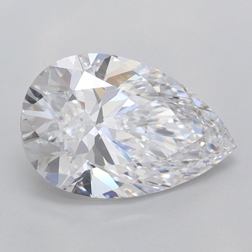 1.57 Carat Pear Shaped, Excellent Cut, D Color, VVS1 Clarity, IGI Certified Lab Grown Diamond