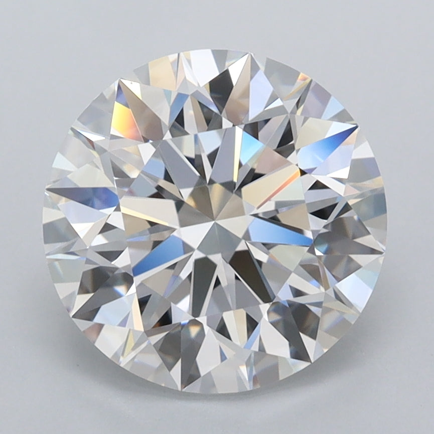 3.06 Carat Round Shaped, Ideal Cut, D Color, FL Clarity, IGI Certified Lab Grown Diamond