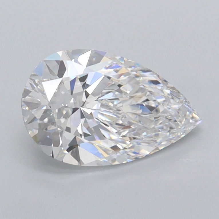 1.02 Carat Pear Shaped, Ideal Cut, D Color, VVS2 Clarity, IGI Certified Lab Grown Diamond