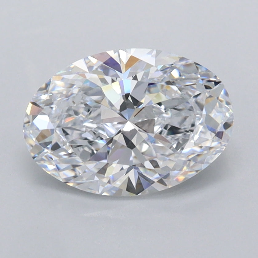 1.74 Carat Oval Shaped, Ideal Cut, D Color, FL Clarity, IGI Certified Lab Grown Diamond