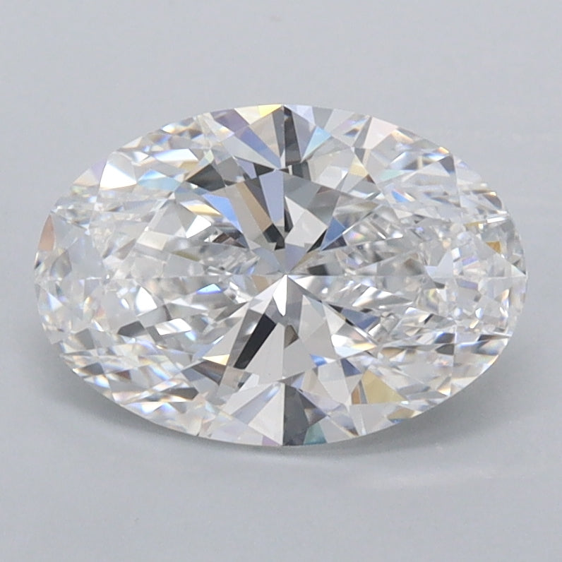 1.55 Carat Oval Shaped, Ideal Cut, D Color, FL Clarity, IGI Certified Lab Grown Diamond